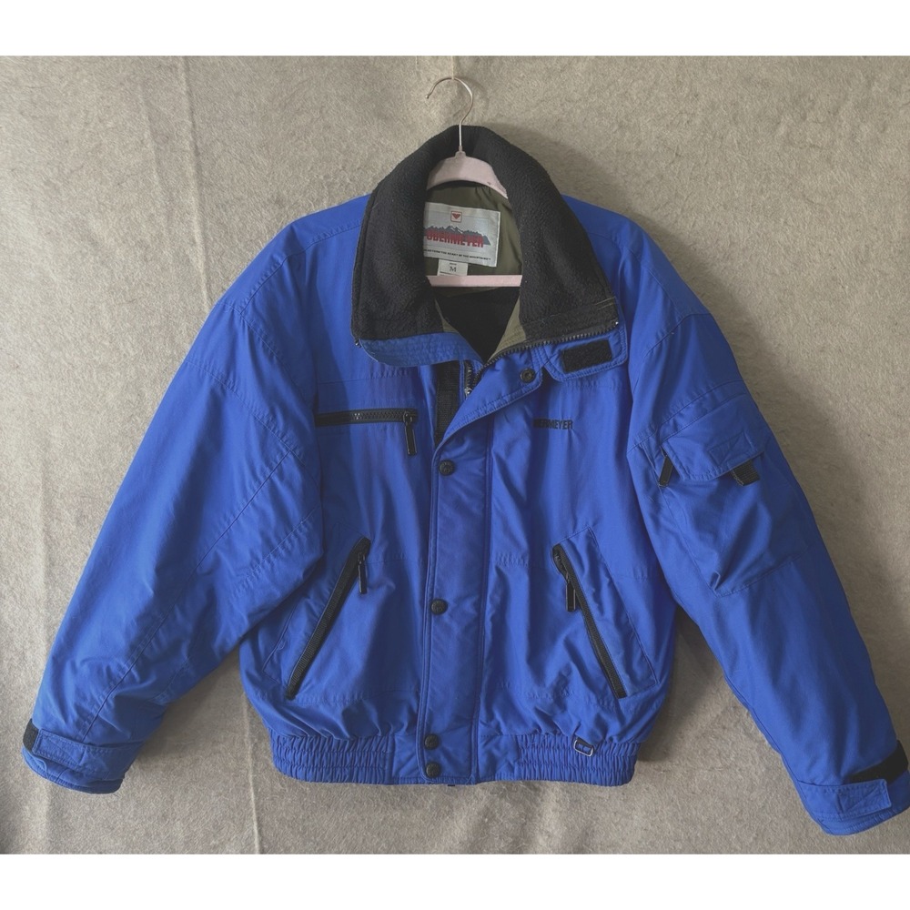Obermeyer Ski Chute Jacket Mens Sz M Blue Celtech Insulated Pockets VTG